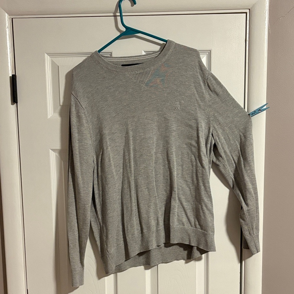 Nautica Men’s Light Gray Crewneck Sweater